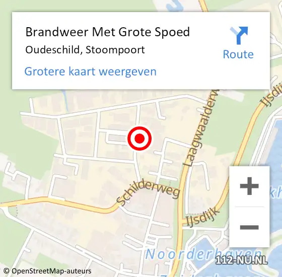 Locatie op kaart van de 112 melding: Brandweer Met Grote Spoed Naar Oudeschild, Stoompoort op 8 januari 2015 22:24