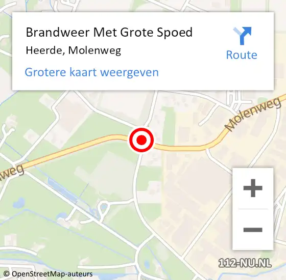 Locatie op kaart van de 112 melding: Brandweer Met Grote Spoed Naar Heerde, Molenweg op 9 januari 2015 01:35