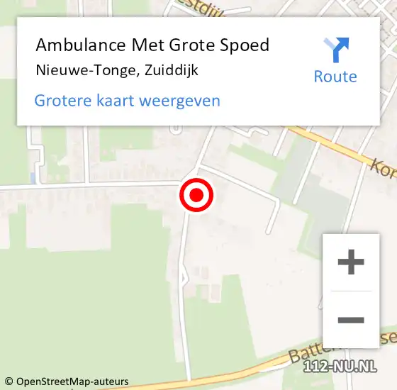 Locatie op kaart van de 112 melding: Ambulance Met Grote Spoed Naar Nieuwe-Tonge, Zuiddijk op 9 januari 2015 02:57