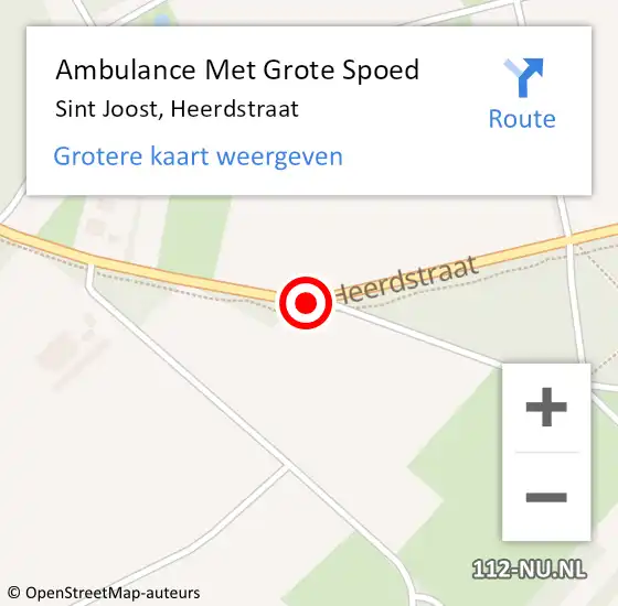 Locatie op kaart van de 112 melding: Ambulance Met Grote Spoed Naar Sint Joost, Heerdstraat op 9 januari 2015 03:56