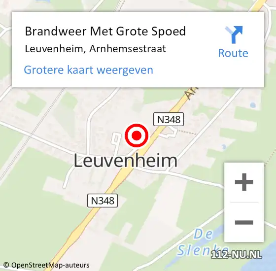 Locatie op kaart van de 112 melding: Brandweer Met Grote Spoed Naar Leuvenheim, Arnhemsestraat op 9 januari 2015 03:59