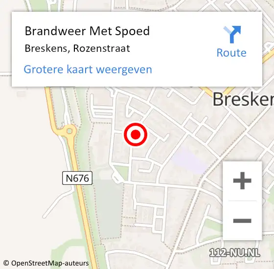 Locatie op kaart van de 112 melding: Brandweer Met Spoed Naar Breskens, Rozenstraat op 9 januari 2015 05:27