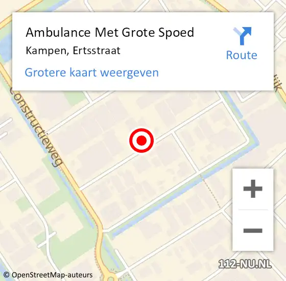 Locatie op kaart van de 112 melding: Ambulance Met Grote Spoed Naar Kampen, Ertsstraat op 9 januari 2015 06:11