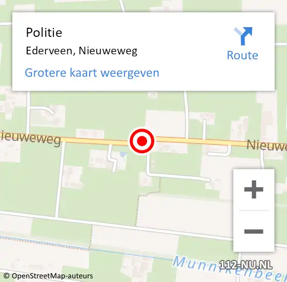 Locatie op kaart van de 112 melding: Politie Ederveen, Nieuweweg op 9 januari 2015 07:43