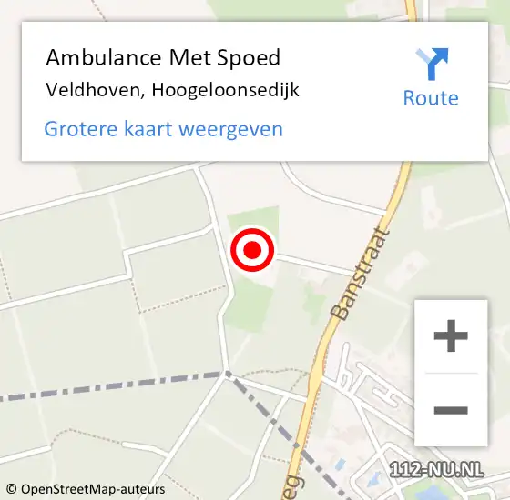 Locatie op kaart van de 112 melding: Ambulance Met Spoed Naar Veldhoven, Hoogeloonsedijk op 9 januari 2015 08:08