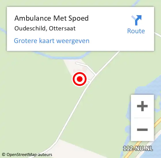 Locatie op kaart van de 112 melding: Ambulance Met Spoed Naar Oudeschild, Ottersaat op 9 januari 2015 08:19