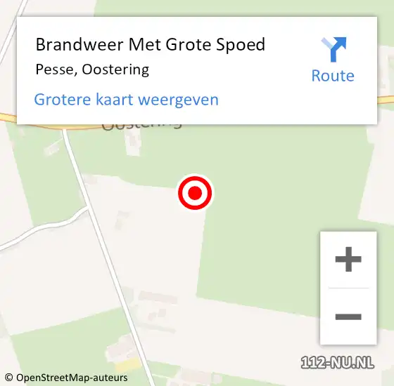 Locatie op kaart van de 112 melding: Brandweer Met Grote Spoed Naar Pesse, Oostering op 27 oktober 2013 03:58