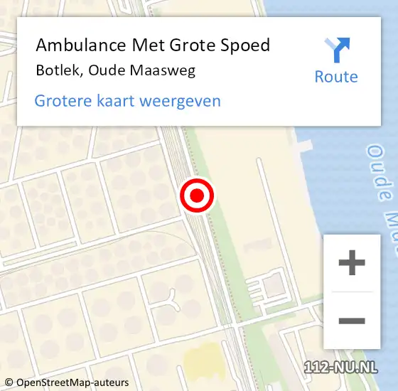 Locatie op kaart van de 112 melding: Ambulance Met Grote Spoed Naar Botlek, Oude Maasweg op 9 januari 2015 08:46