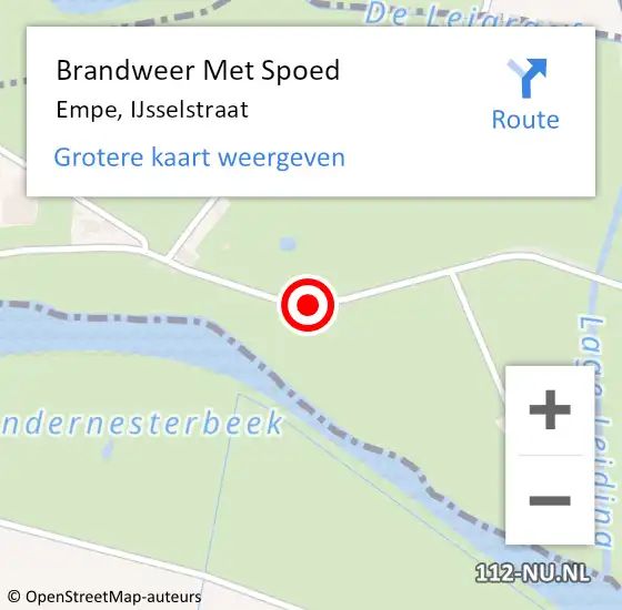 Locatie op kaart van de 112 melding: Brandweer Met Spoed Naar Empe, IJsselstraat op 9 januari 2015 09:27