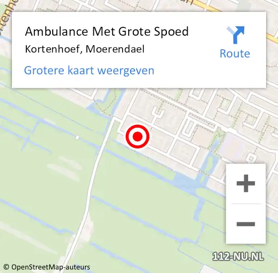 Locatie op kaart van de 112 melding: Ambulance Met Grote Spoed Naar Kortenhoef, Moerendael op 9 januari 2015 09:44