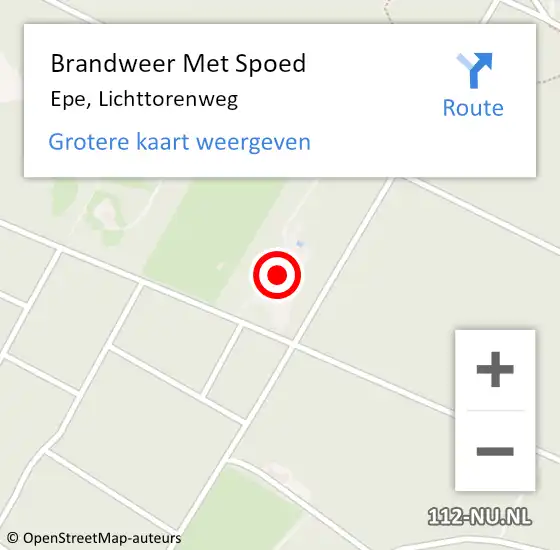 Locatie op kaart van de 112 melding: Brandweer Met Spoed Naar Epe, Lichttorenweg op 9 januari 2015 10:07