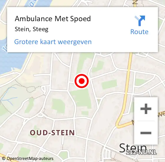 Locatie op kaart van de 112 melding: Ambulance Met Spoed Naar Stein, Steeg op 9 januari 2015 10:47