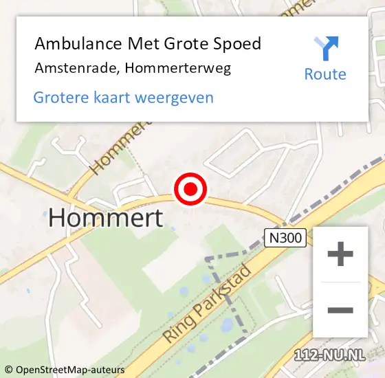 Locatie op kaart van de 112 melding: Ambulance Met Grote Spoed Naar Amstenrade, Hommerterweg op 9 januari 2015 11:54