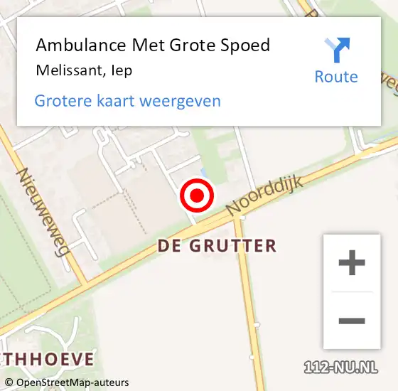 Locatie op kaart van de 112 melding: Ambulance Met Grote Spoed Naar Melissant, Iep op 9 januari 2015 12:14