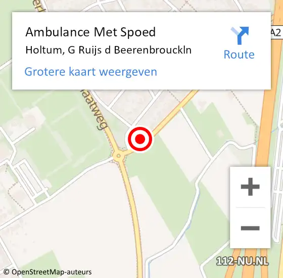 Locatie op kaart van de 112 melding: Ambulance Met Spoed Naar Holtum, G Ruijs d Beerenbrouckln op 27 oktober 2013 06:00