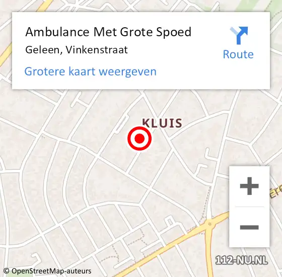 Locatie op kaart van de 112 melding: Ambulance Met Grote Spoed Naar Geleen, Vinkenstraat op 9 januari 2015 15:18