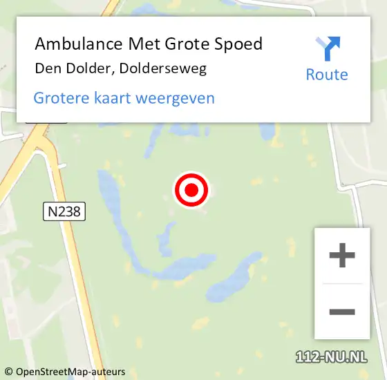 Locatie op kaart van de 112 melding: Ambulance Met Grote Spoed Naar Den Dolder, Dolderseweg op 9 januari 2015 16:31