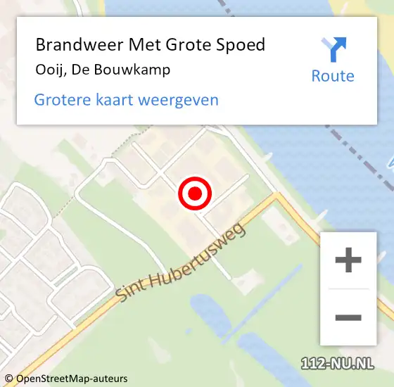 Locatie op kaart van de 112 melding: Brandweer Met Grote Spoed Naar Ooij, De Bouwkamp op 27 oktober 2013 08:12