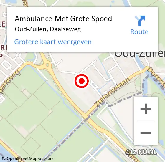 Locatie op kaart van de 112 melding: Ambulance Met Grote Spoed Naar Oud-Zuilen, Daalseweg op 9 januari 2015 21:38