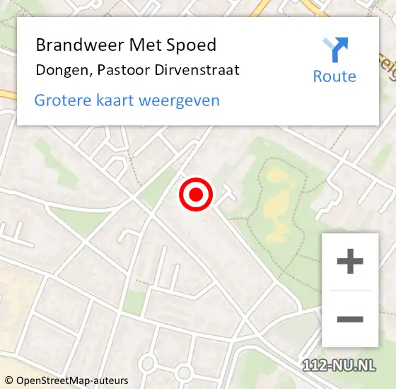 Locatie op kaart van de 112 melding: Brandweer Met Spoed Naar Dongen, Pastoor Dirvenstraat op 9 januari 2015 22:50