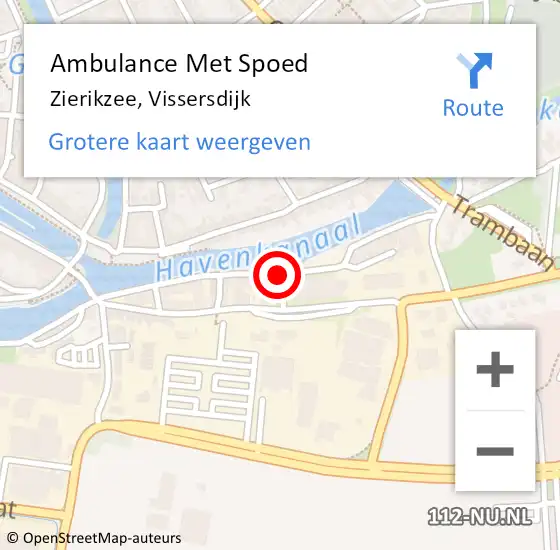 Locatie op kaart van de 112 melding: Ambulance Met Spoed Naar Zierikzee, Vissersdijk op 9 januari 2015 23:00