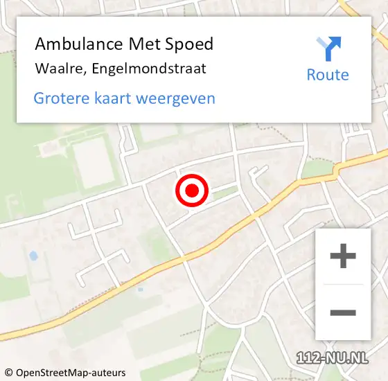 Locatie op kaart van de 112 melding: Ambulance Met Spoed Naar Waalre, Engelmondstraat op 9 januari 2015 23:09