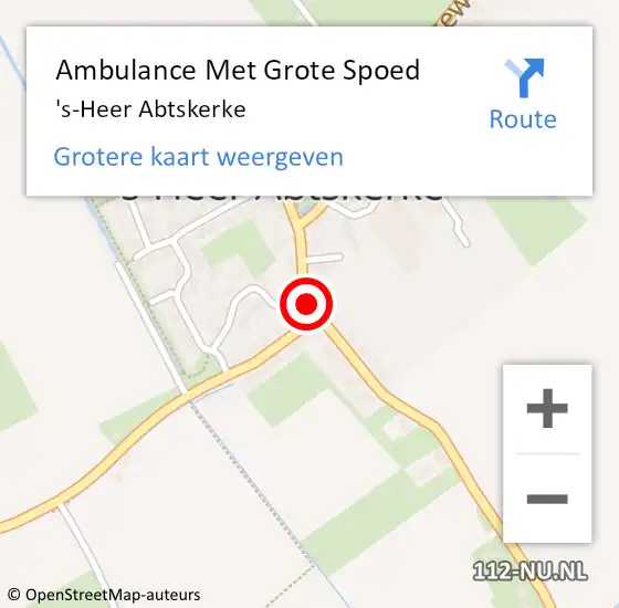 Locatie op kaart van de 112 melding: Ambulance Met Grote Spoed Naar 's-Heer Abtskerke op 10 januari 2015 02:42