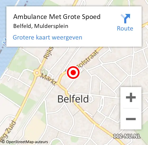 Locatie op kaart van de 112 melding: Ambulance Met Grote Spoed Naar Belfeld, Muldersplein op 10 januari 2015 03:23