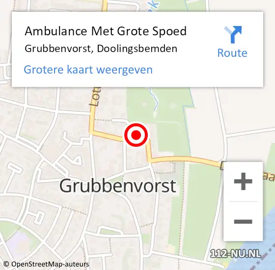 Locatie op kaart van de 112 melding: Ambulance Met Grote Spoed Naar Grubbenvorst, Doolingsbemden op 10 januari 2015 07:43