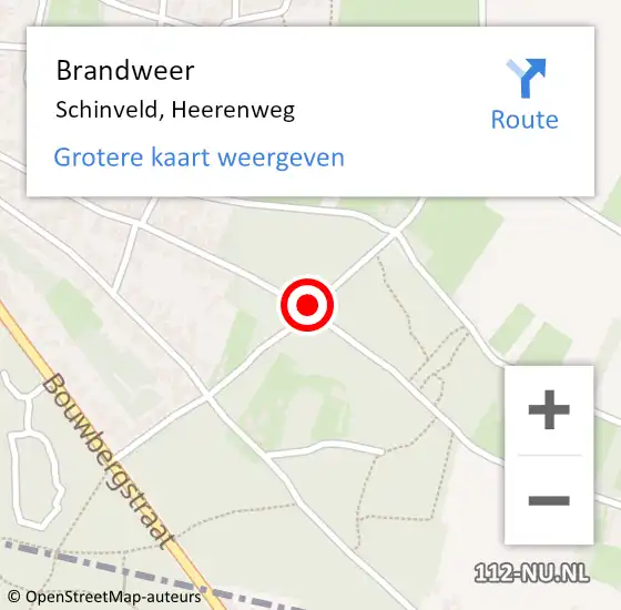 Locatie op kaart van de 112 melding: Brandweer Schinveld, Heerenweg op 10 januari 2015 09:07
