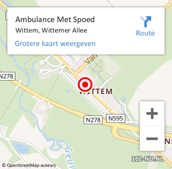 Locatie op kaart van de 112 melding: Ambulance Met Spoed Naar Wittem, Wittemer Allee op 10 januari 2015 09:33