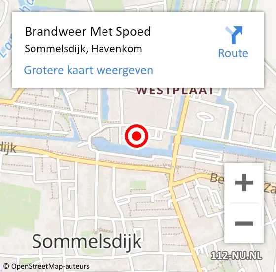 Locatie op kaart van de 112 melding: Brandweer Met Spoed Naar Sommelsdijk, Havenkom op 10 januari 2015 09:56