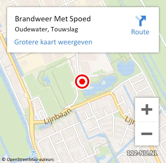 Locatie op kaart van de 112 melding: Brandweer Met Spoed Naar Oudewater, Touwslag op 10 januari 2015 09:57