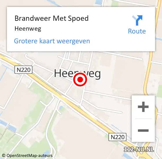 Locatie op kaart van de 112 melding: Brandweer Met Spoed Naar Heenweg op 10 januari 2015 10:02