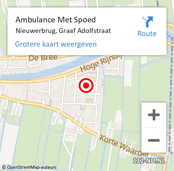 Locatie op kaart van de 112 melding: Ambulance Met Spoed Naar Nieuwerbrug, Graaf Adolfstraat op 10 januari 2015 10:17