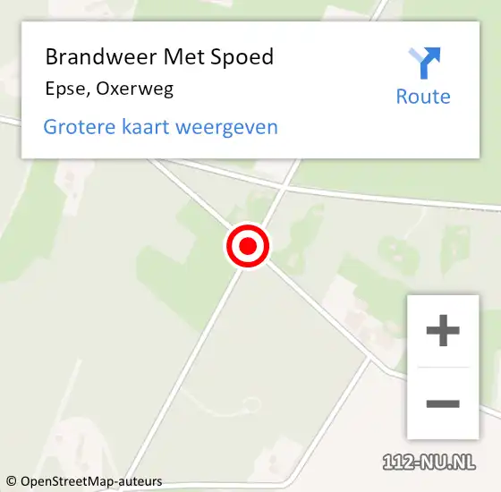 Locatie op kaart van de 112 melding: Brandweer Met Spoed Naar Epse, Oxerweg op 10 januari 2015 10:19