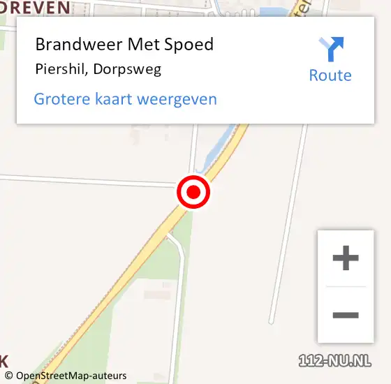 Locatie op kaart van de 112 melding: Brandweer Met Spoed Naar Piershil, Dorpsweg op 10 januari 2015 10:22