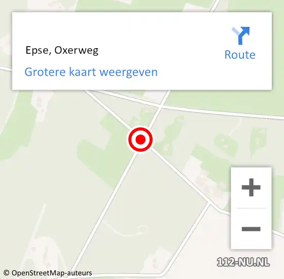 Locatie op kaart van de 112 melding:  Epse, Oxerweg op 10 januari 2015 10:43