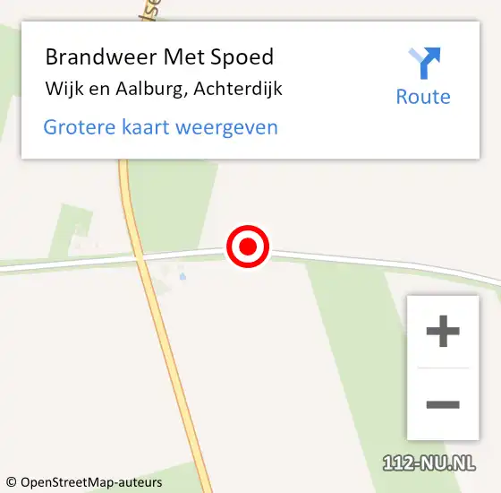 Locatie op kaart van de 112 melding: Brandweer Met Spoed Naar Wijk en Aalburg, Achterdijk op 10 januari 2015 11:04