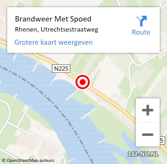 Locatie op kaart van de 112 melding: Brandweer Met Spoed Naar Rhenen, Utrechtsestraatweg op 10 januari 2015 11:27