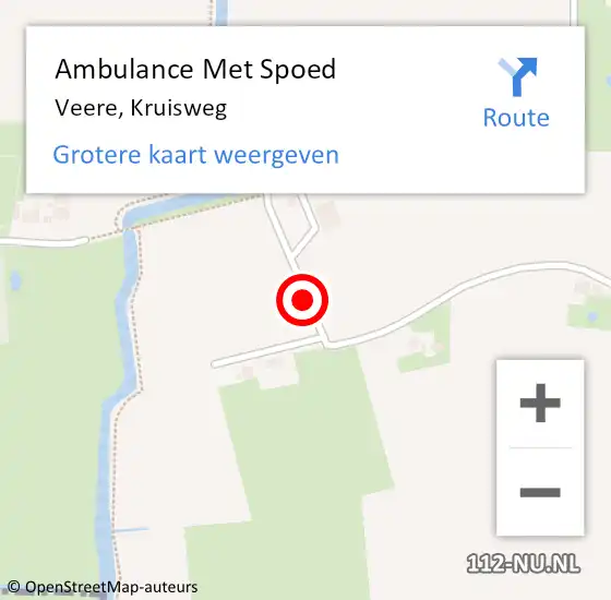 Locatie op kaart van de 112 melding: Ambulance Met Spoed Naar Veere, Kruisweg op 10 januari 2015 12:03