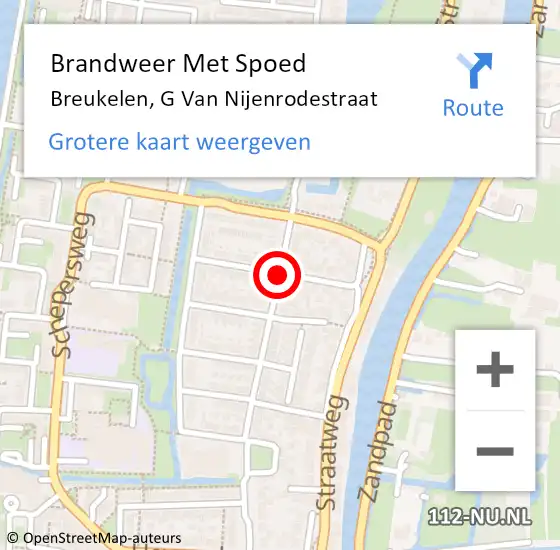 Locatie op kaart van de 112 melding: Brandweer Met Spoed Naar Breukelen, G Van Nijenrodestraat op 10 januari 2015 12:34