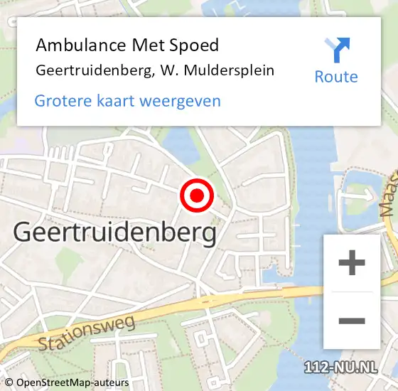 Locatie op kaart van de 112 melding: Ambulance Met Spoed Naar Geertruidenberg, W. Muldersplein op 10 januari 2015 13:03