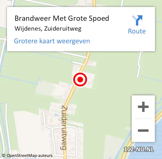 Locatie op kaart van de 112 melding: Brandweer Met Grote Spoed Naar Wijdenes, Zuideruitweg op 10 januari 2015 13:20