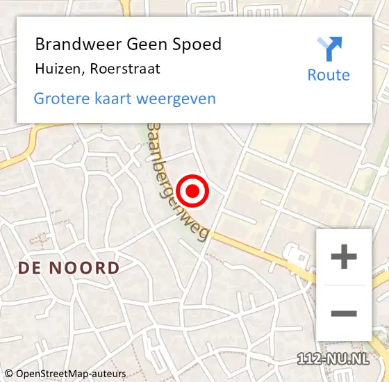 Locatie op kaart van de 112 melding: Brandweer Geen Spoed Naar Huizen, Roerstraat op 10 januari 2015 13:37