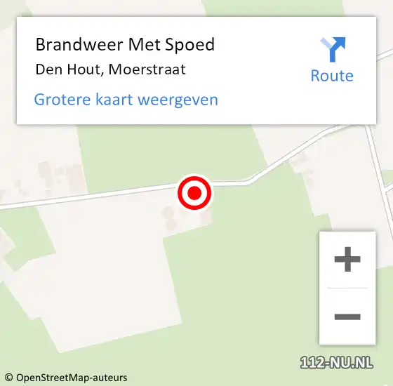 Locatie op kaart van de 112 melding: Brandweer Met Spoed Naar Den Hout, Moerstraat op 10 januari 2015 13:49