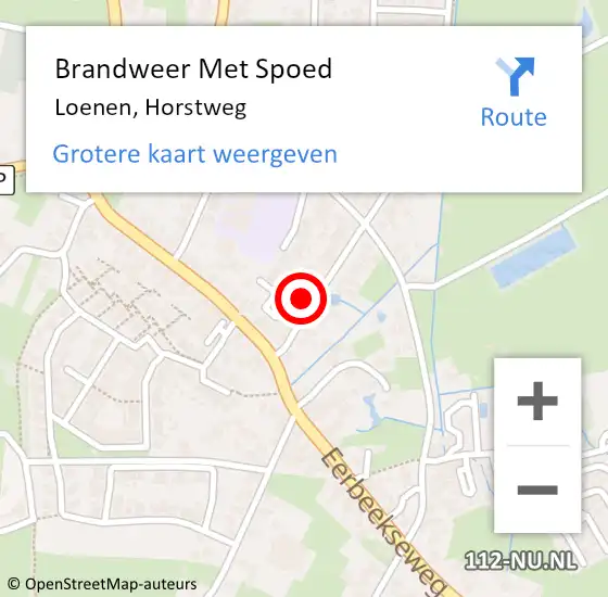 Locatie op kaart van de 112 melding: Brandweer Met Spoed Naar Loenen, Horstweg op 10 januari 2015 14:16