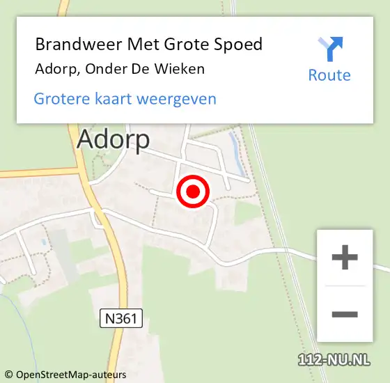 Locatie op kaart van de 112 melding: Brandweer Met Grote Spoed Naar Adorp, Onder De Wieken op 10 januari 2015 14:19