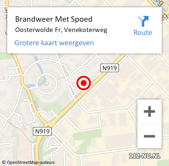 Locatie op kaart van de 112 melding: Brandweer Met Spoed Naar Oosterwolde Fr, Venekoterweg op 27 oktober 2013 10:31