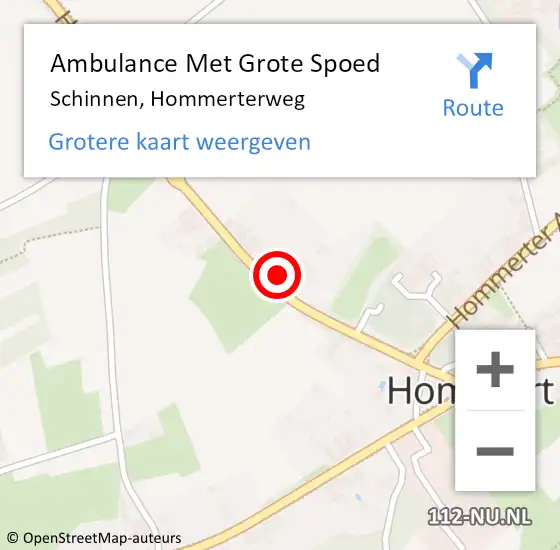 Locatie op kaart van de 112 melding: Ambulance Met Grote Spoed Naar Schinnen, Hommerterweg op 10 januari 2015 15:26